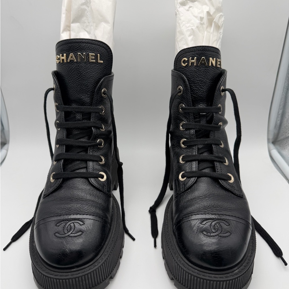 CHANEL RARE!  Black Chanel Boots! Size 38 1/2 SOLD OUT WORLDWIDE!  